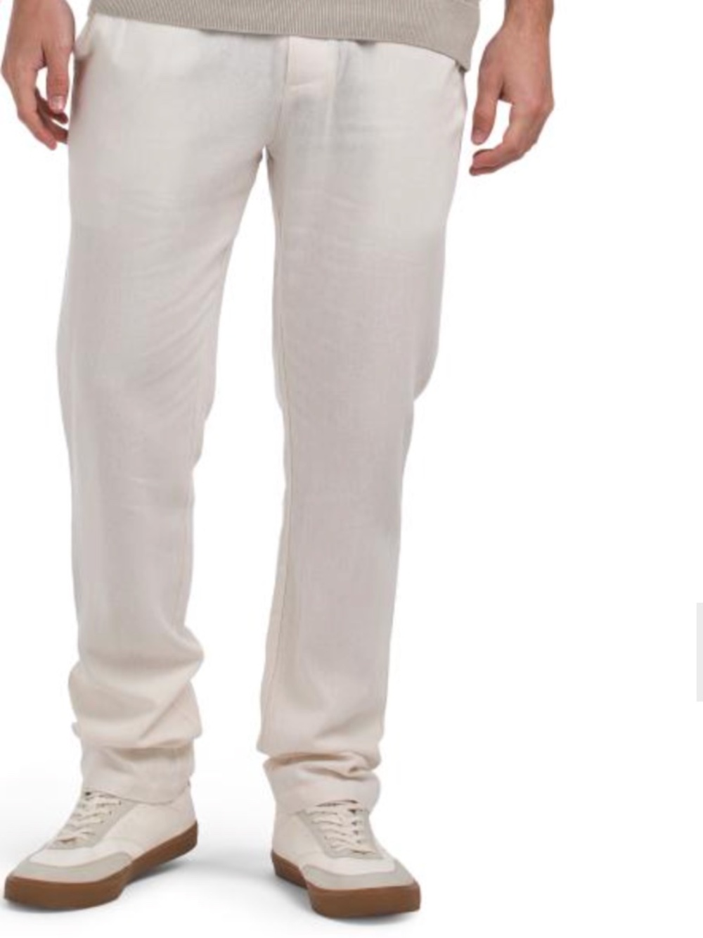 ONIA Linen Blend Flat Front Pants